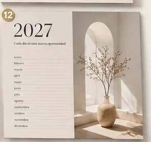 Planificador anual 2027 de estilo editorial
